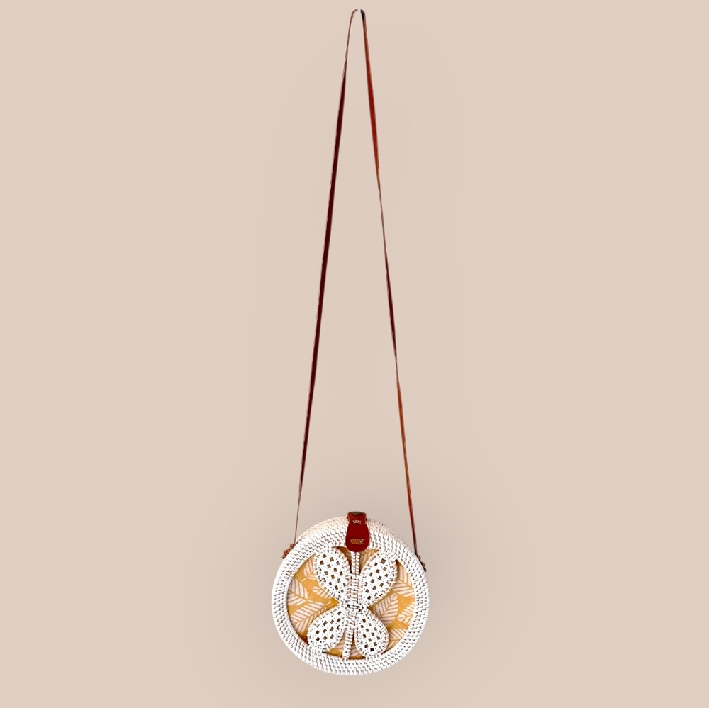 Butterfly Rattan Circle Bag
